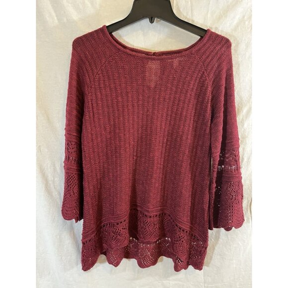 Lauren Conrad Women's Small Maroon Knit Long Sleeve Sweater - Picture 1 of 12